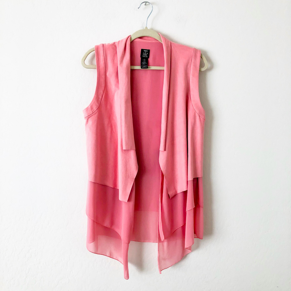 🛒 5/$25 Vakko for INC Pink Faux Suede Vest